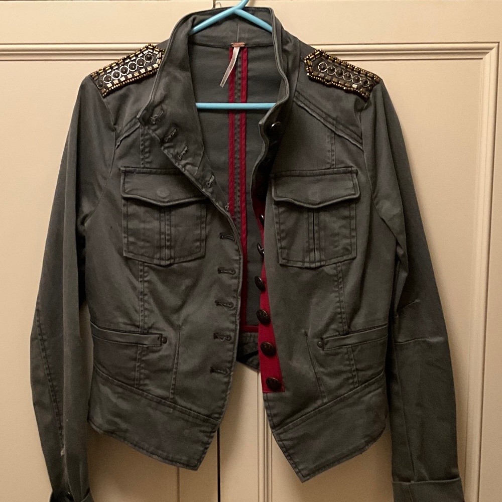 Free People Military Boho Jacket Size Small